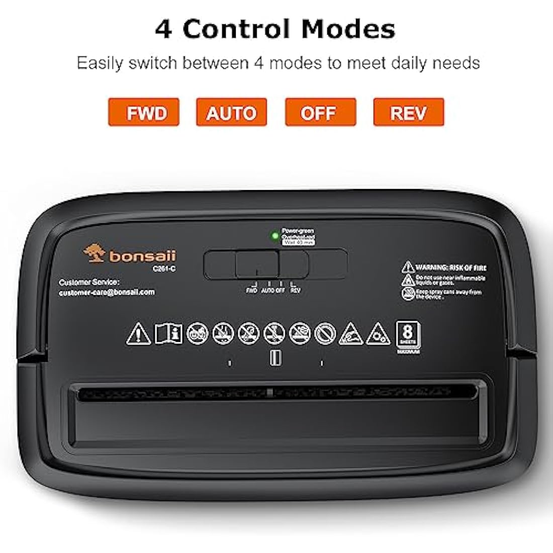 Bonsaii 8-Sheet Cross-Cut Paper Shredder for Home Office, P-4 Security, Shreds Credit Cards, Staples, Paper Clips, Overheat Protection, Easy Jam Clearance, 16L Bin (C261-C NEW)