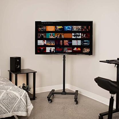 VIVO Mobile TV Display Stand for 13 to 42 inch LED LCD Flat Panel Screens, Rolling Floor Stand Height Adjustable Mount with Wheels STAND-TV07W