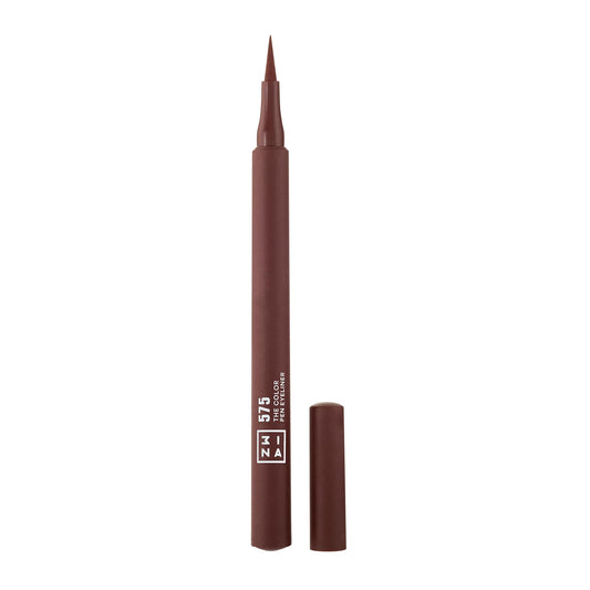 3INA MAKEUP - The Color Pen Eyeliner 575 - Brown Liquid Eyeliner - 10h Longwear Smudge-proof Formula for Sensitive Eyes - Precise Felt Tip Matte Liner