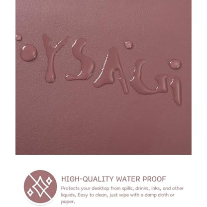YSAGi Non-Slip Desk Pad, Waterproof PVC Leather Desk Table Protector, Ultra Thin Large Mouse Pad, Easy Clean Laptop Desk Writing Mat for Office Work/Home/Decor (90 x 43 cm, Dark Pink)