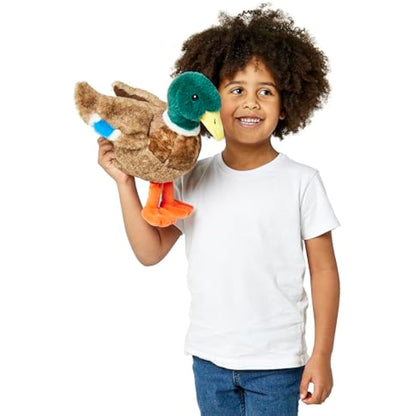 Zappi Co Mallard Duck Plush Toy (30cm) - Bright, Cuddly Duck, Eco-Friendly, Ideal for Children's Imaginary Pond Play, Made from 100% Recycled Material