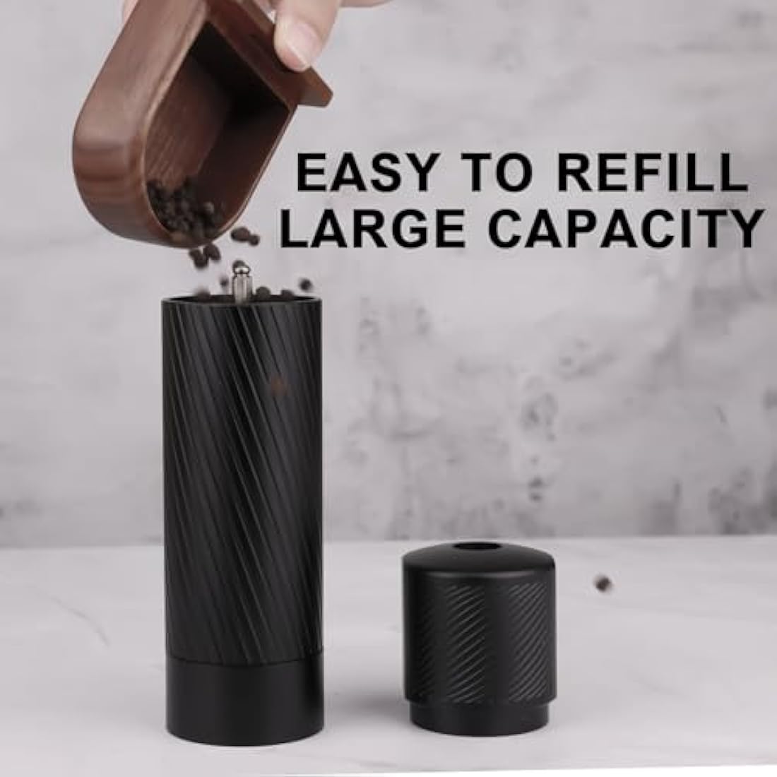Homnoble Professional Pepper Mill Grinder, Pepper Grinder Heavy Duty Pepper Grinder Metal High Output Pepper Mill Manual with Adjustable Coarseness and Stainless Steel Blade