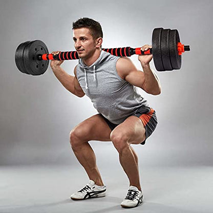BCBIG Adjustable Dumbbells Weights Set pair Home Gym Fitness for Men/Women Barbell Set 2-in-1 with connector Strength Training Fitness 10KG(5KG*2)