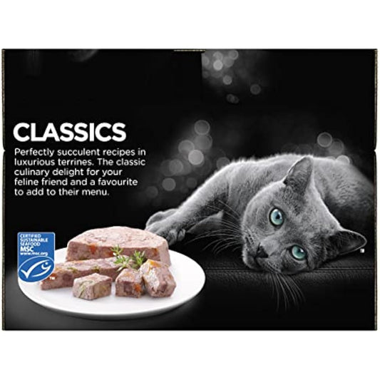 Sheba Classics in Terrine – Ocean Collection – Wet pate trays for adult cats – Pack of 4 (4 x 12 Trays x 85 g)