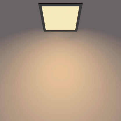 Philips LED Panel Square Ceiling Light SceneSwitch Dimmable 2700K 12W [Warm White - Black]. for Indoor Lighting, Livingroom and Bedroom