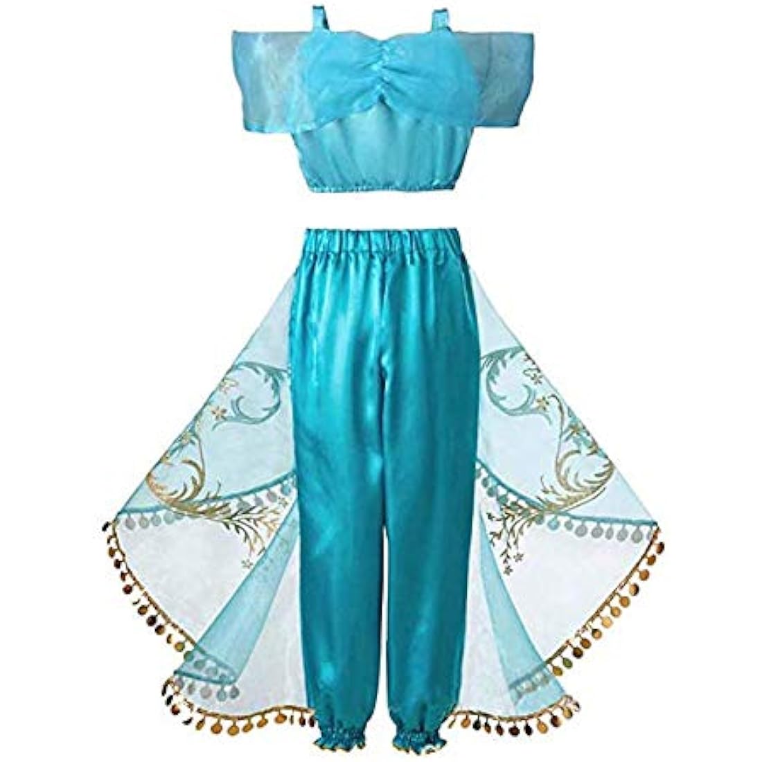 Atorcher Jasmine Princess Costume for Girls Sequined Princess Costume Set Dress Up for Kids World Book Day Costume for Girls