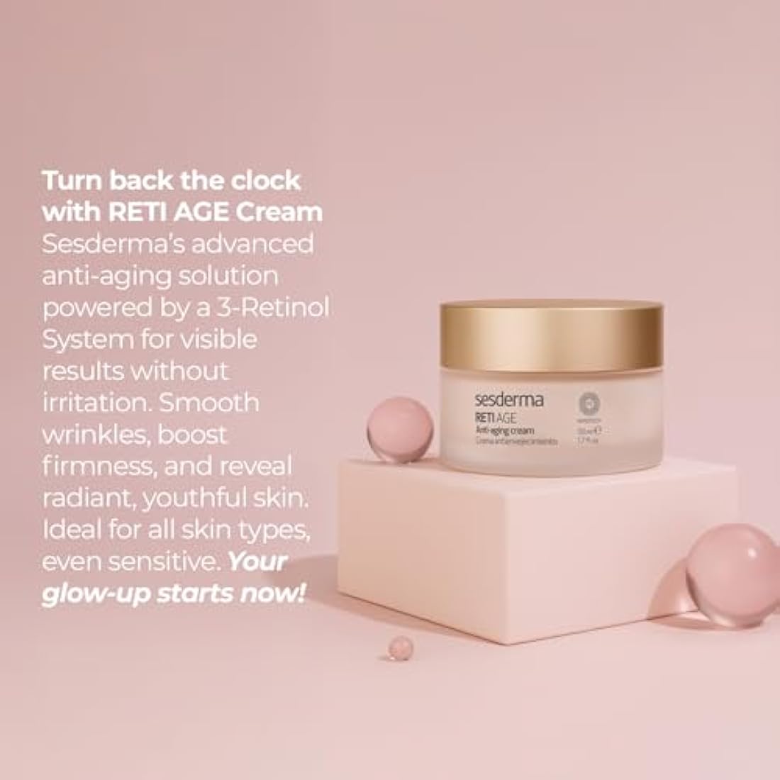 SESDERMA RETI AGE Triple Rejuvenation Anti-Aging Gel Cream for Mature Skin | 3 Forms of Retinol, Vitamin C, and Growth Factors | Advanced Anti-Aging Formula | Hydrating and Soothing | 50ml