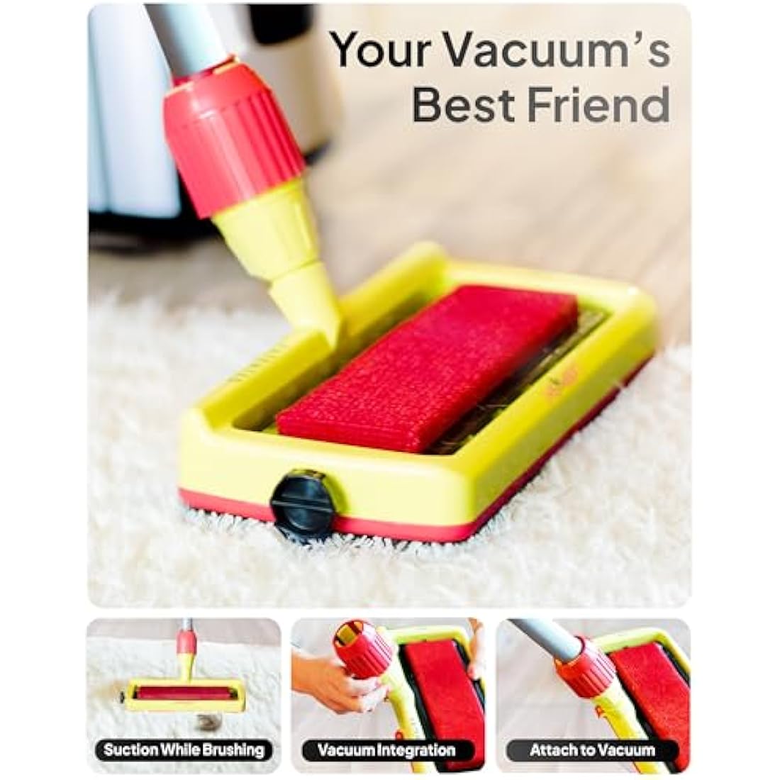 LeBRUSH 2.0 Pet Hair Broom for Carpet for Short & Long Cat, Dog Fur | Remover for Carpet & Couch, Pet Hair Rake, Dog Fur Remover