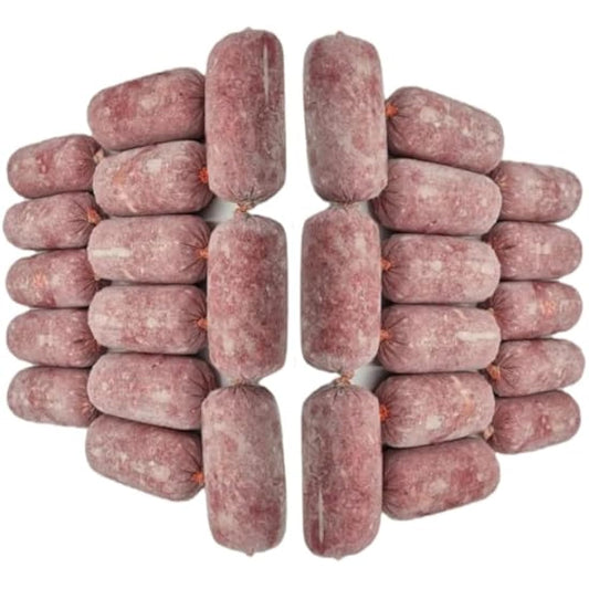 Raw Dog Food Frozen BARF Chicken Mince Meal for Dogs - Frozen, Raw Food in 28 x 500g Rolls (14kg Total)