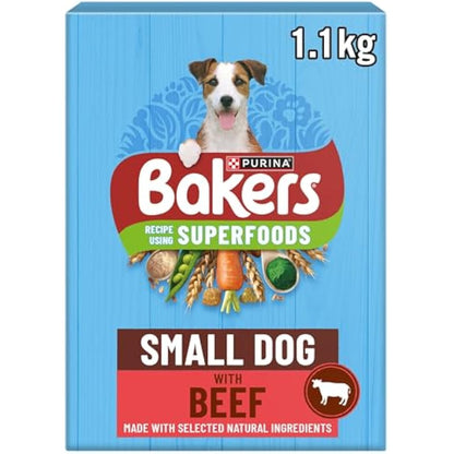 Bakers Small Dry Dog Food Beef & Veg, 1.1kg