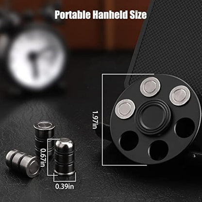 Metal Fidget Spinner Toy for Adults Kids, Cool Alloy Fidget Hand Finger Spinner Cube Toy, Sensory Fidget Gyro Spinning Desk Toys Gifts for Party FavorsBlack