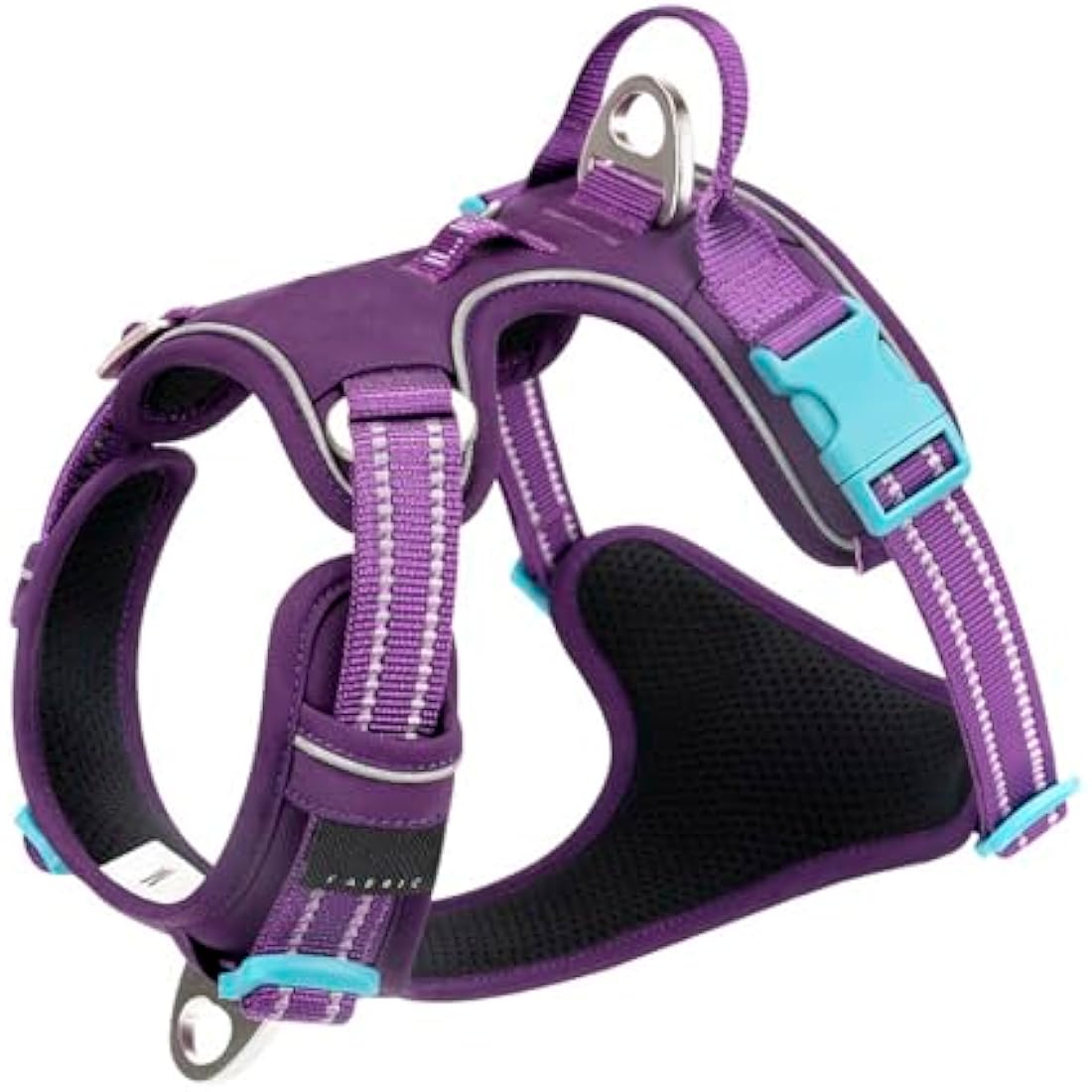 WINHYEPET No-Pull Dog Harness,Adjustable Outdoor Vest Reflective Nylon Soft Pet Harness Dog Suitable Small Medium Large Breeds TLH5654(Purple,XL)