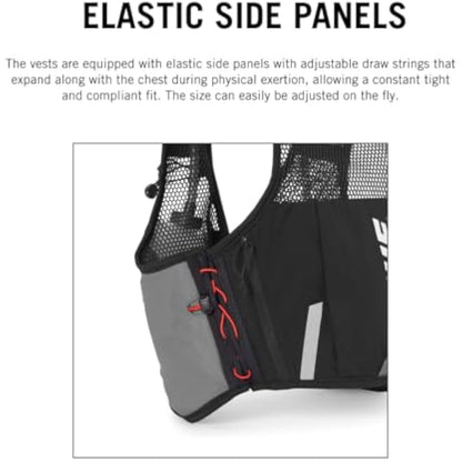 USWE Pace 2L Running Vest Hydration Pack with 2 x 500ml UltraFlask, Backpack for Men and Women, White Black, L-XL