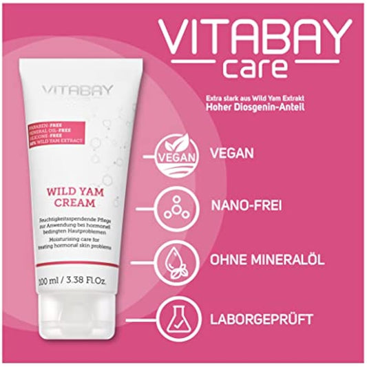 Wild Yams Cream extra strong 100ml - 80% yam root extract - 64% diosgenin - for hormone fluctuations