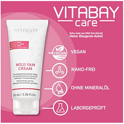 Wild Yams Cream extra strong 100ml - 80% yam root extract - 64% diosgenin - for hormone fluctuations