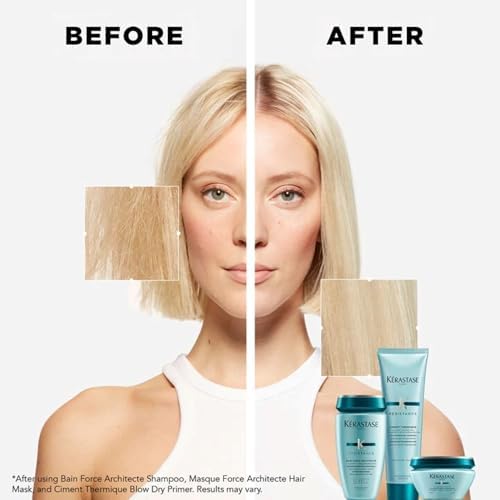 Kérastase Resistance, Daily Strengthening Shampoo, For Brittle, Damaged Hair & Split Ends, With Vita-Ciment Complex, Bain Force Architecte
