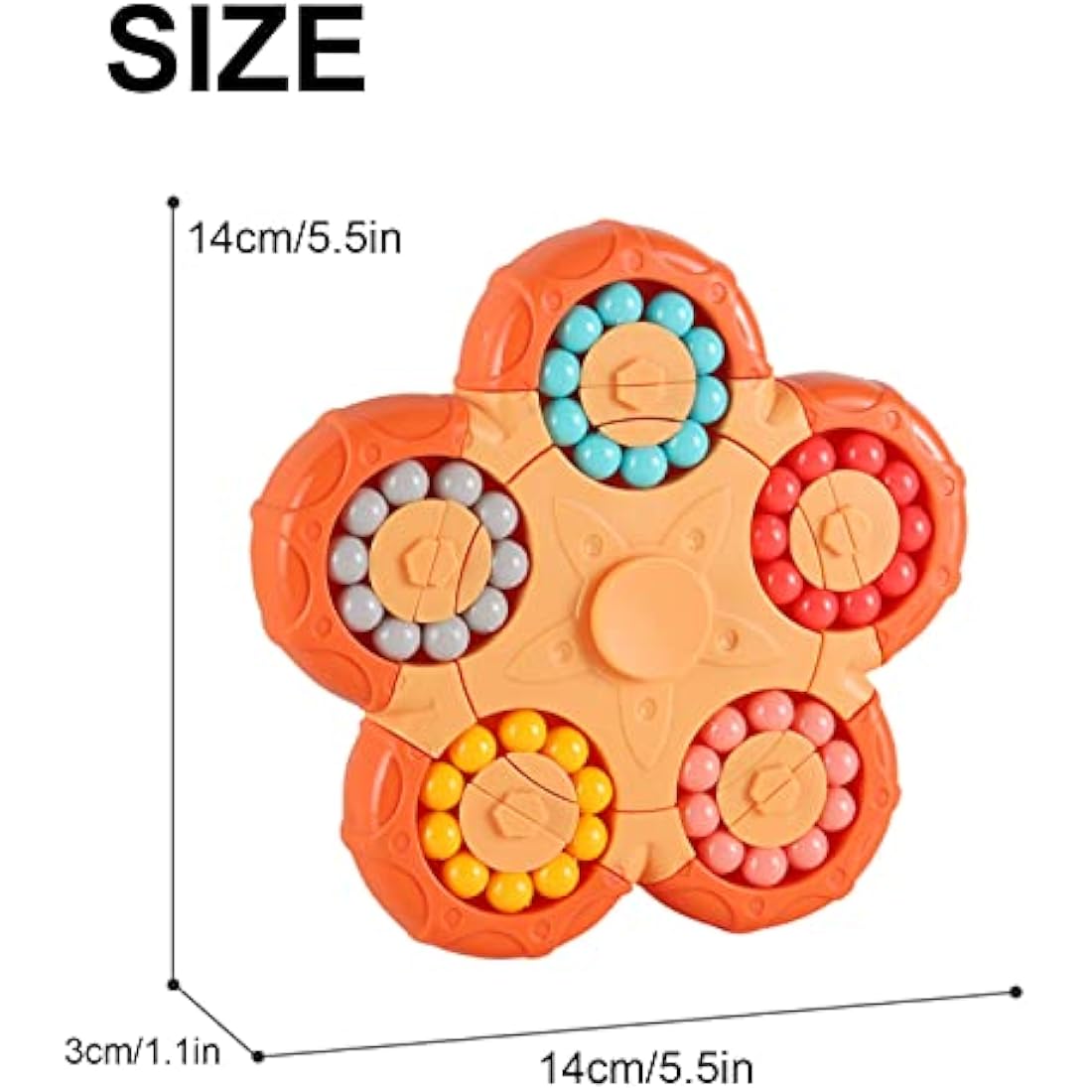 Magic Bean Rotating Cube Toy,Fidget Toy Spinner Ball Sorting Game Puzzle Brain Training Handheld Spinning Decompression Toy,Jigsaw Bean Toy Gifts for Kids,Teens,Adults Rotating Finger Cube Toy