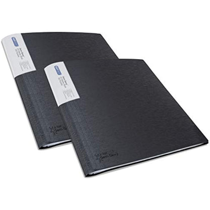 Rapesco 1645 Presentation Folder with Antibacterial Protection, 100 Pockets, A4, Black, Pack of 2