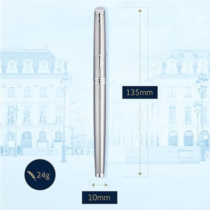 Waterman Hémisphère Fountain Pen | Stainless Steel with Chrome Trim | Medium Nib | Blue Ink | Gift Box