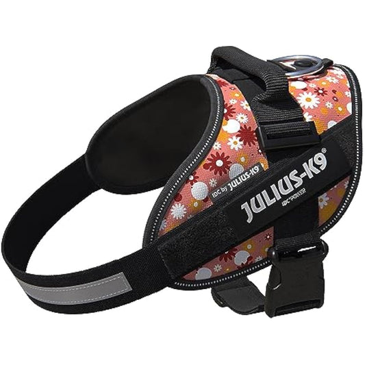 JULIUS-K9 IDC Powerharness, Size: XL/2, Pink Flowers
