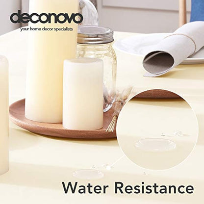 Deconovo Home Decorative Oxford Wipeable Tablecloth Rectangle Water Resistant Table Cloth for Dining Table 130x160cm(51x63in) Beige