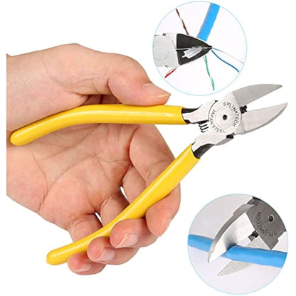 Solsop Network/Phone Cable Tester RJ45 Crimp Tool Pass Through Modular CAT6 Crimping Tool Kit, 50PCS CAT6 Pass Through Connectors, 50PCS RJ45 Boots, Mini Wire Stripper, Wire Cutter plier