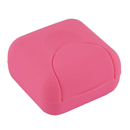 Sourcingmap Plastic Houseware Travel Mini Soap Dish Box Holder Case Container Pink