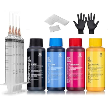 4x 100 ml Sublimation ink compatible for Epson, Brother, Roland, Mimaki, Mutoh, CMYK