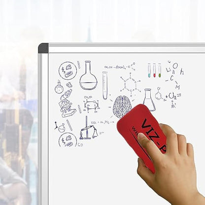 VIZ-PRO Magnetic Whiteboard 60 x 45 cm, Dry Erase White Board with Pen Tray, Silver Aluminium Frame, Dry Wipe Writing Board for Office, Home & School