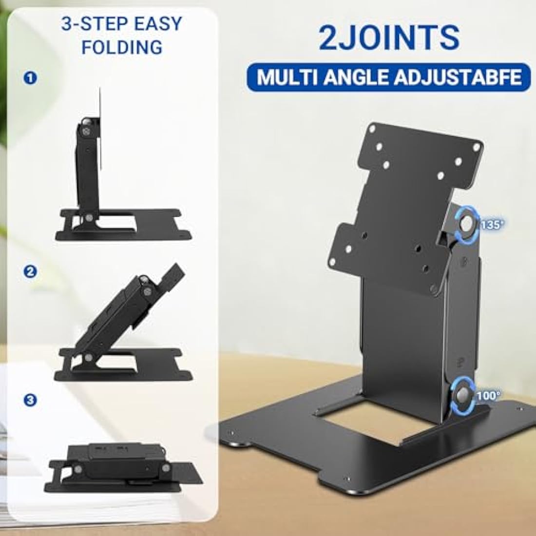 WEARSON Touch LCD Monitor&All in One PC Stand All Metal Holder Sturdy with VESA Hole 75x75mm&100x100mm