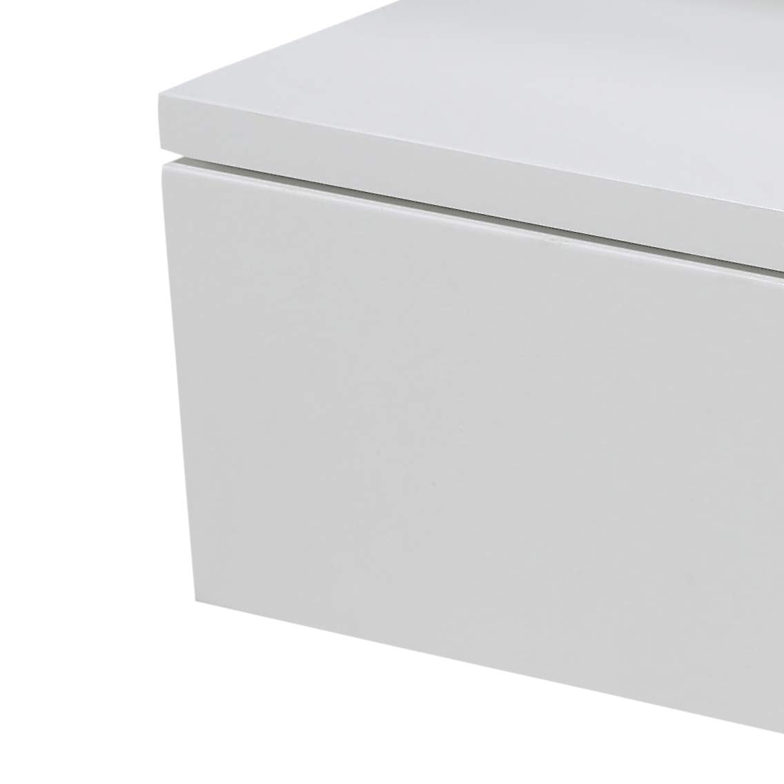 AC Design Furniture Fia Floating Nightstand in White, 1 piece, Wall Mounted Bedside Table with Drawer and a Shelf, Bedroom Furniture, H: 22,5 x W