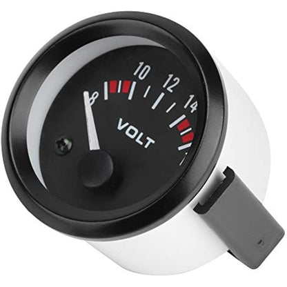 Car Universal 12V Voltmeter, 52mm Voltage Meter Gauge 8-16V BX100007 Aluminum Alloy Automotive Replacement Voltmeter Gauges for Most 12V Car