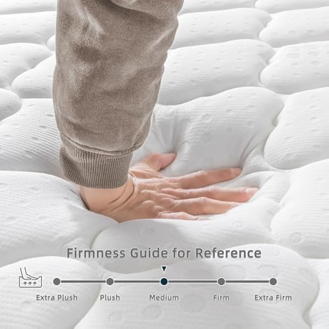 Vesgantti European Small Single Mattress 80x200cm - 10.3 Inch Hybrid Mattress with Breathable Foam and Individually Pocket Spring - Medium Firm, Classic Box Top Collection