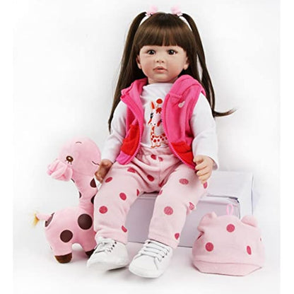 ZIYIUI Reborn Doll 24 Inch 60 Cm Reborn Baby Dolls Look Real Girl Realistic Soft Silicone Vinyl Reborn Gilr Toddler Realistic Real Lifelike Newborn Baby Girl Toy Xmas Gift