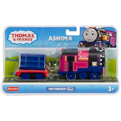 Thomas and Friends Motorized Toy Train Ashima Battery-Powered Engine with Cargo Car for Pretend Play Preschool Kids Ages 3+ Years, HMC22