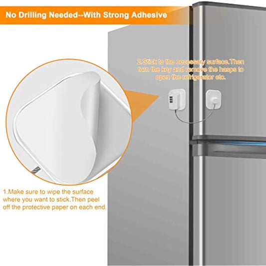 Evilsoul Password Fridge Lock Children Safety Refrigerator Lock Adults Safety Fridge Locks 2PCS Cupboard Lock with 3M Strong Adhesive for Drawer Fridge Freezer Cupboard
