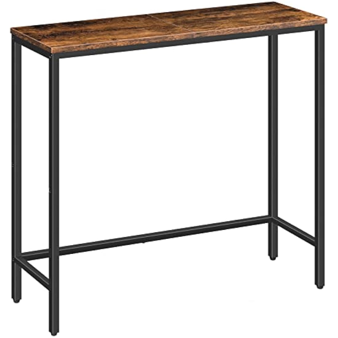 HOOBRO Console Table, Slim Console Table for Hallway, Metal Frame, Compact Display Table, Sofa Table for Small Spaces, Entryway, Living Room, Sturdy, Rustic Brown and Black EBF75XG01