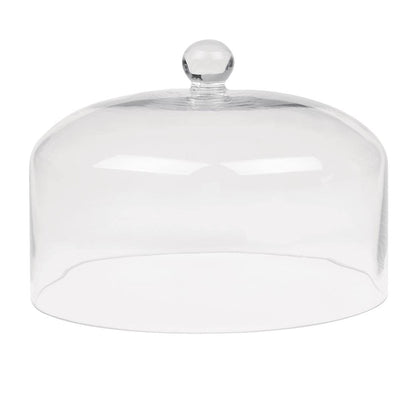 Olympia Glass Cake Stand Dome Lid, 285(Dia) x 200(H) mm, High Clarity Clear Glass, Protects Homemade Cakes Afternoon Tea Scones, Fits Base CS013 (sold