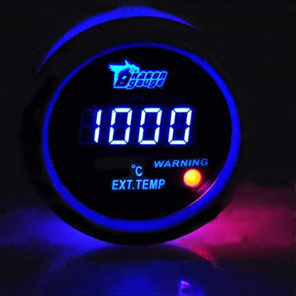 Mintice Universal Car Automotive 2" 52mm Digital Blue LED Light Display Exhaust Gas Temperature Gauge Meter EGT EXT Sensor