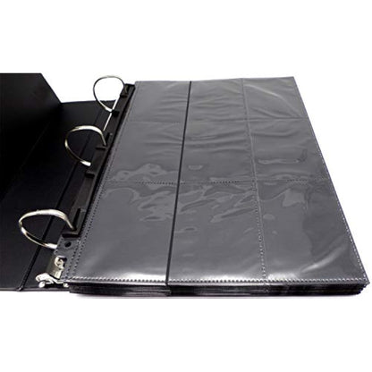 docsmagic.de 3-Ring Album Black + 50 18-Pocket Pages Black - Sideloading - PKM - YGO - MTG