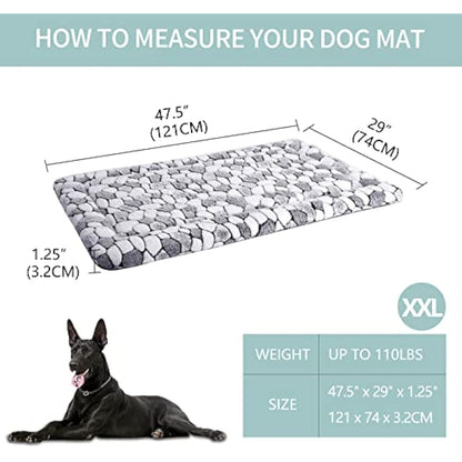 VANKEAN Stylish Dog Crate Pad Bed Mat Reversible (Cool & Warm), Soft Pet Sleeping Mat Dog Bed for Crate Suitable for Small to XX-Large Dogs and Cats, Machine Washable Crate Beds,Grey Stone Pattern