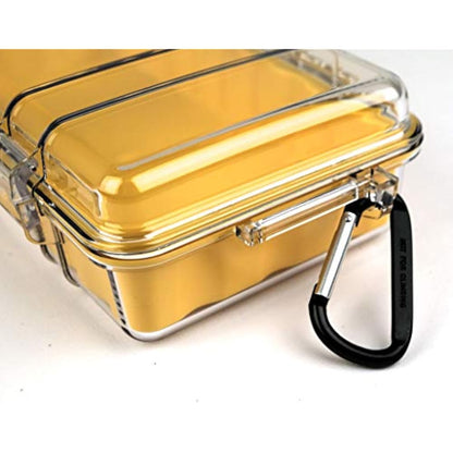 PELI 1060 Micro Case, Sensitive Devices Protection, IP67 Watertight, 3L Capacity, Made in US, Clear/Yellow Liner