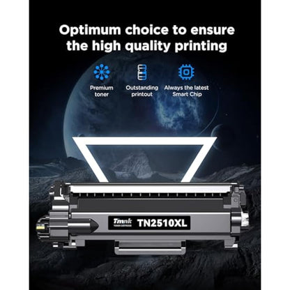 Timink TN2510 TN2510XL Toner Compatible with Brother TN-2510 TN 2510XL for Brother HL-L2400DWE DCP-L2665DW DCP-L2627DWE MFC-L2835DW MFC-L2827DWXL DCP-L2627DW DCP-L2627DWXL MFC-L2860DWE (2 Black)