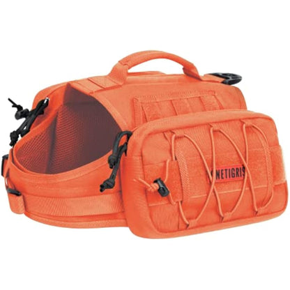 OneTigris Mammoth Dog Backpack 2.0 Version Tear Camping Hiking Dog Backpack for M/L Size Dogs (M, Orange)