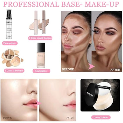 Make up Set, Ruicen Makeup Kit for Women and Teenages, Makeup Set Full Kit, Make up Sets Includes Foundation 40 Color Eyeshadow Microblading Eyebrow Pen etc Cosmetic Make Up Starter Kit