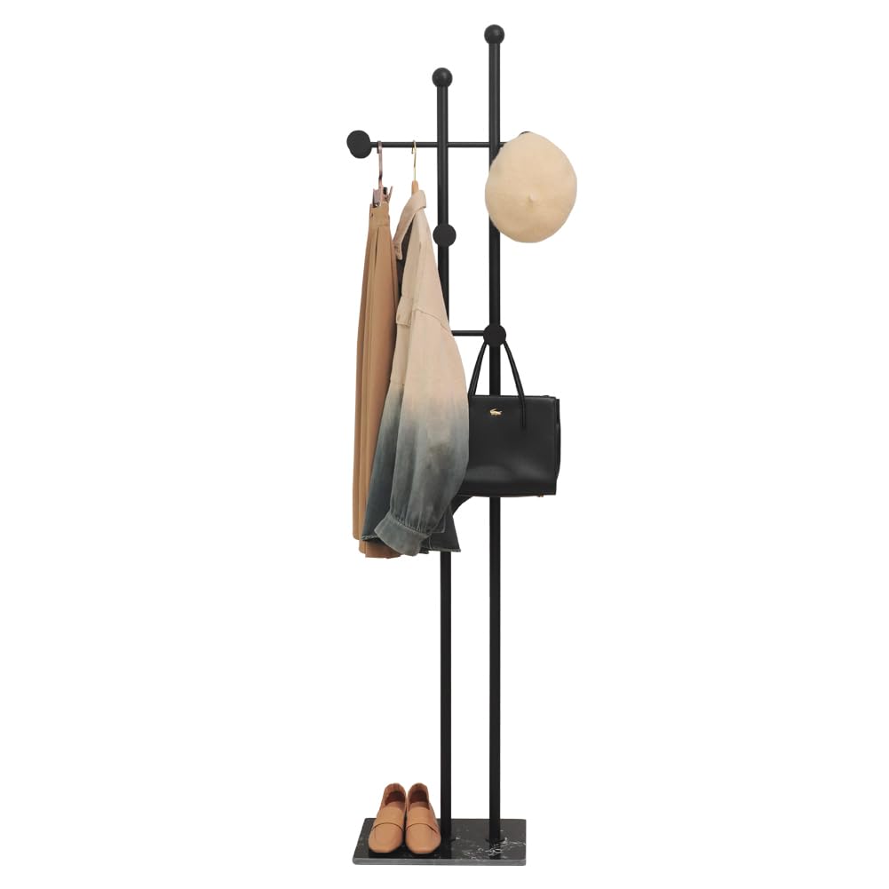 Cre Cra Marble Clothes Rail, Sturdy Metal Coat Stand, Modern Clothes Rack for Clothes, Wardrobe Stand, Freestanding Jacket Stand