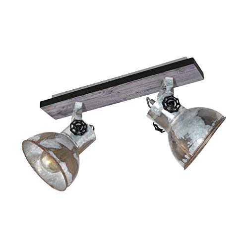 Eglo Romagnese LED Pendant Spotlight, 5-Bulbs Ceiling Light Made of Steel and Glass Coloured in Nickel Matt, Amber and White, Dinning Table and Living