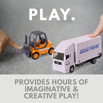 Toyland® Metal Load and Go Vehicle Set - Scania Cargo Truck with Forklift and Pallet - Transport Vehicle Toys - Toys for Boys (White)
