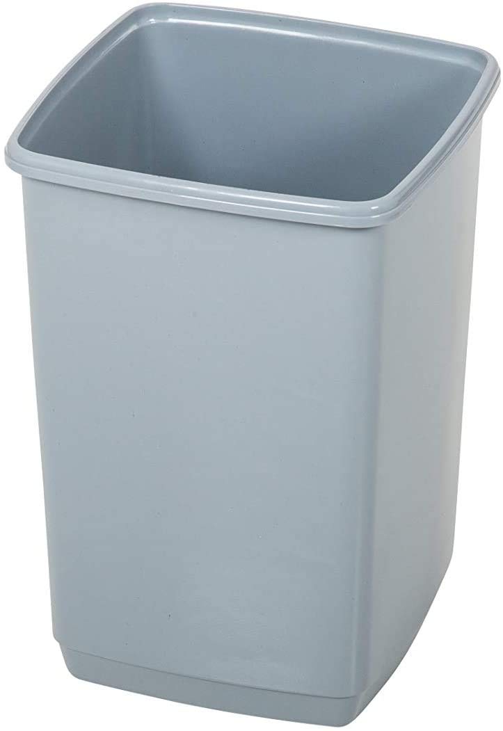 Addis 518460 Eco 100% Recycled Plastic Bathroom Kitchen Waste Roll Top Bin, 10 Litre, Light Grey