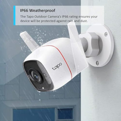 Tapo C310 2K 3MP Wired Security Camera Outdoor, Motion Detection, IP66, Built-in Siren, 2-Way Audio, Night Vision, Cloud and Local Storage, Works With Alexa and Google, No Monthly Fee